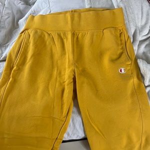 Yellow Champion sweatpants/joggers